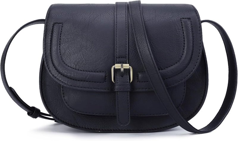 AFKOMST Crossbody Bags for Women,Small Saddle Purse and Boho Cross Body Handbags,Vegan Leather - Image 1